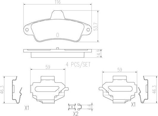 Brembo P24125N - Гальмівні колодки, дискові гальма autozip.com.ua