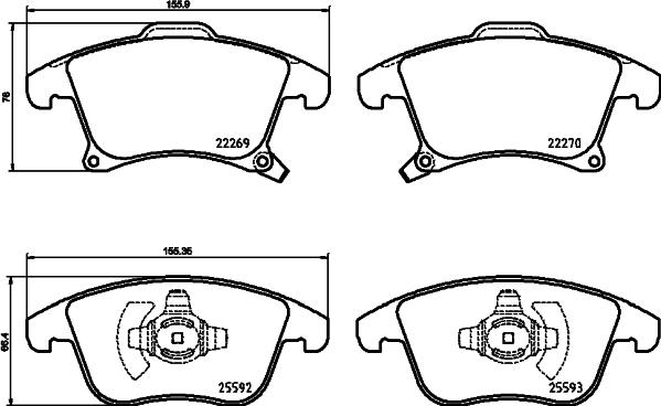 Brembo P 24 173 - Гальмівні колодки, дискові гальма autozip.com.ua