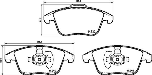 Brembo P 24 211 - Гальмівні колодки, дискові гальма autozip.com.ua