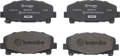 Brembo P 28 043X - Гальмівні колодки, дискові гальма autozip.com.ua