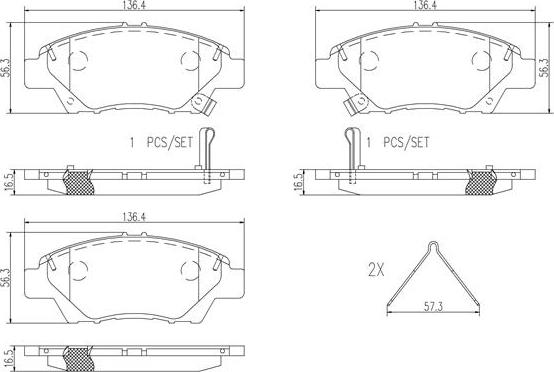 Brembo P28050N - Гальмівні колодки, дискові гальма autozip.com.ua