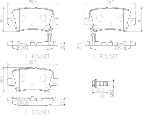 Brembo P28038N - Гальмівні колодки, дискові гальма autozip.com.ua