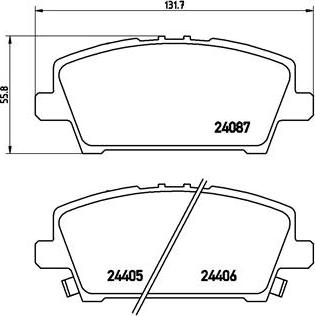 Brembo P 28 037 - Гальмівні колодки, дискові гальма autozip.com.ua