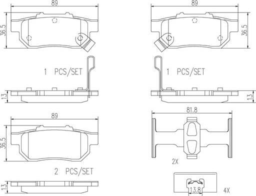 Brembo P28025N - Гальмівні колодки, дискові гальма autozip.com.ua