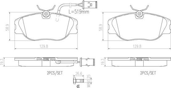 Brembo P23041N - Гальмівні колодки, дискові гальма autozip.com.ua