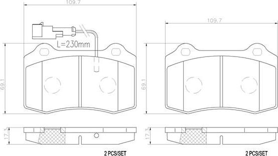 Brembo P23052N - Гальмівні колодки, дискові гальма autozip.com.ua