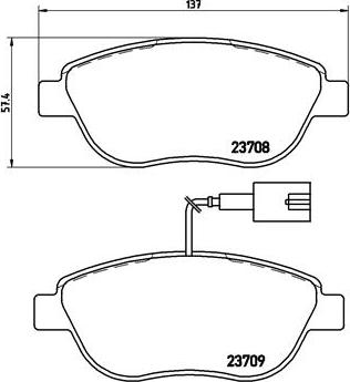 Brembo P 23 087 - Гальмівні колодки, дискові гальма autozip.com.ua