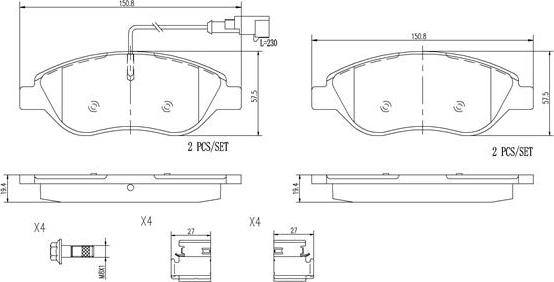 Brembo P23145N - Гальмівні колодки, дискові гальма autozip.com.ua