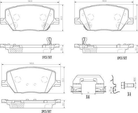 Brembo P23164N - Гальмівні колодки, дискові гальма autozip.com.ua