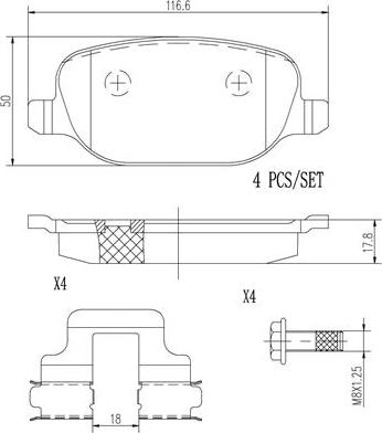 Brembo P23109N - Гальмівні колодки, дискові гальма autozip.com.ua