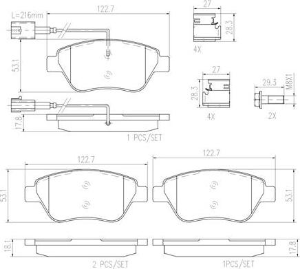 Brembo P23108N - Гальмівні колодки, дискові гальма autozip.com.ua