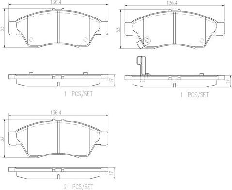 Brembo P79014N - Гальмівні колодки, дискові гальма autozip.com.ua