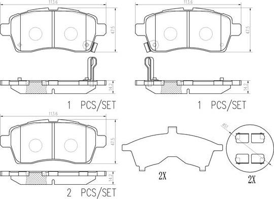 Brembo P79037N - Гальмівні колодки, дискові гальма autozip.com.ua