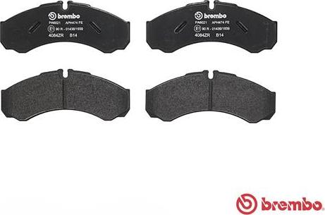 Brembo P A6 021 - Гальмівні колодки, дискові гальма autozip.com.ua