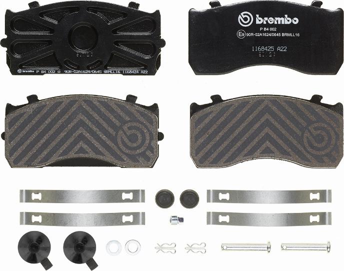 Brembo P B4 002 - Гальмівні колодки, дискові гальма autozip.com.ua