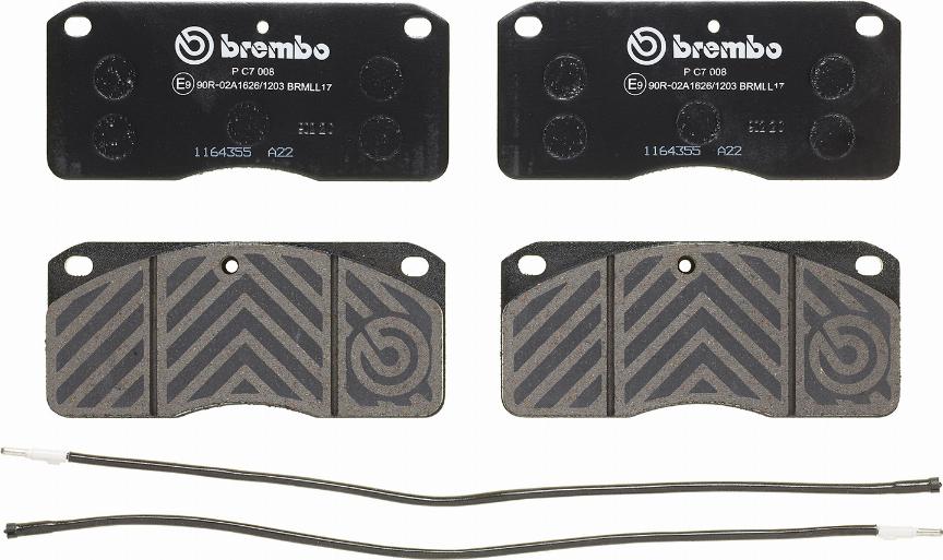 Brembo P C7 008 - Гальмівні колодки, дискові гальма autozip.com.ua