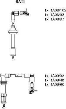 Bremi 9A11 - Комплект проводів запалювання autozip.com.ua