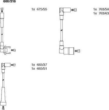 Bremi 600/316 - Комплект проводів запалювання autozip.com.ua