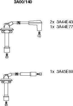 BREMI 3A00/140 - Комплект проводів запалювання autozip.com.ua