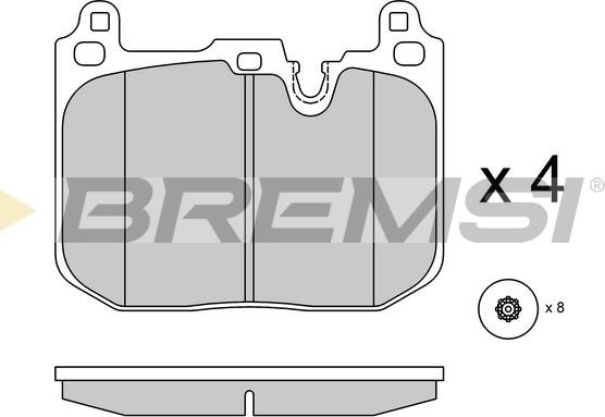 Bremsi BP4044 - Гальмівні колодки, дискові гальма autozip.com.ua