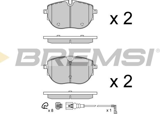 Bremsi BP3944 - Гальмівні колодки, дискові гальма autozip.com.ua