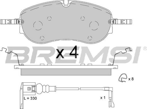 Bremsi BP3911 - Гальмівні колодки, дискові гальма autozip.com.ua