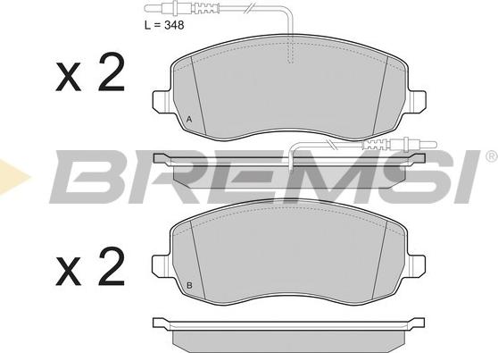 Bremsi BP3499 - Гальмівні колодки, дискові гальма autozip.com.ua