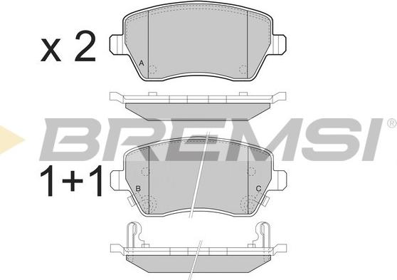 Bremsi BP3495 - Гальмівні колодки, дискові гальма autozip.com.ua