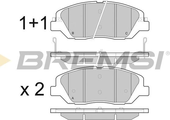 Bremsi BP3492 - Гальмівні колодки, дискові гальма autozip.com.ua