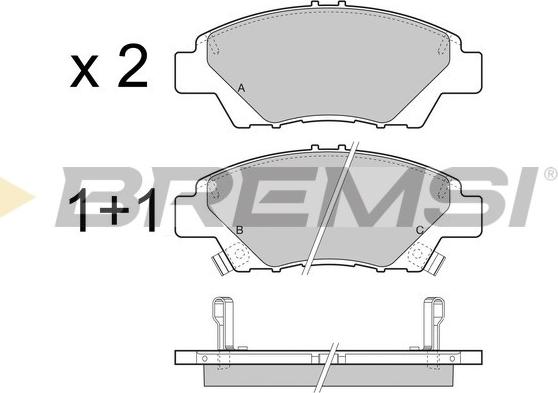 Bremsi BP3446 - Гальмівні колодки, дискові гальма autozip.com.ua