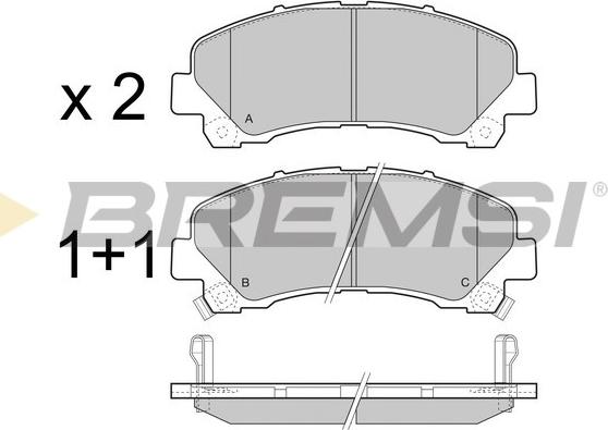 Bremsi BP3442 - Гальмівні колодки, дискові гальма autozip.com.ua