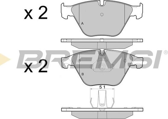 Bremsi BP3452 - Гальмівні колодки, дискові гальма autozip.com.ua