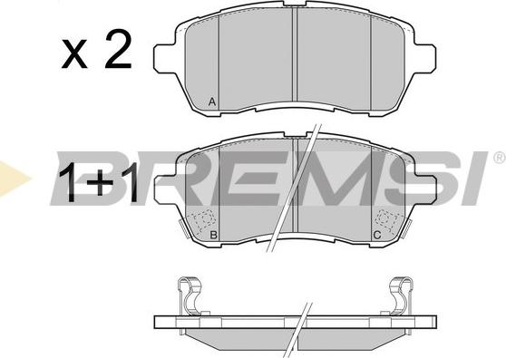 Bremsi BP3466 - Гальмівні колодки, дискові гальма autozip.com.ua