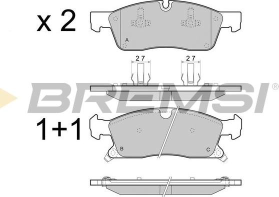 Bremsi BP3460 - Гальмівні колодки, дискові гальма autozip.com.ua