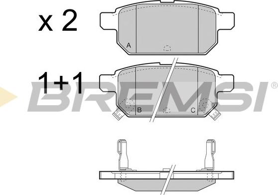 Bremsi BP3467 - Гальмівні колодки, дискові гальма autozip.com.ua