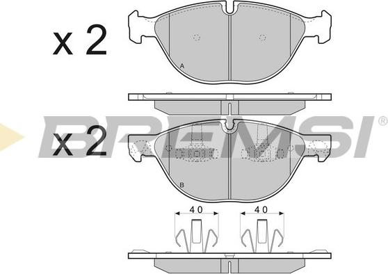 Bremsi BP3409 - Гальмівні колодки, дискові гальма autozip.com.ua