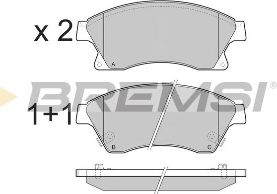 Bremsi BP3404 - Гальмівні колодки, дискові гальма autozip.com.ua