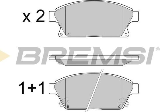 Bremsi BP3405 - Гальмівні колодки, дискові гальма autozip.com.ua