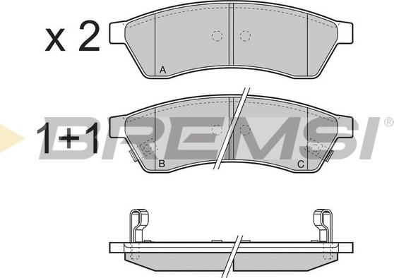 Bremsi BP3400 - Гальмівні колодки, дискові гальма autozip.com.ua