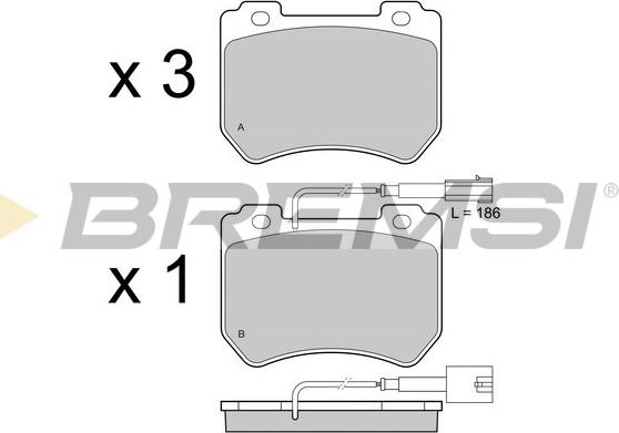 Bremsi BP3412 - Гальмівні колодки, дискові гальма autozip.com.ua