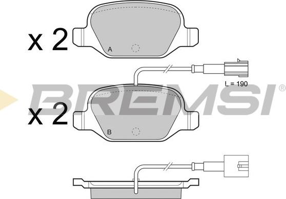 Bremsi BP3489 - Гальмівні колодки, дискові гальма autozip.com.ua