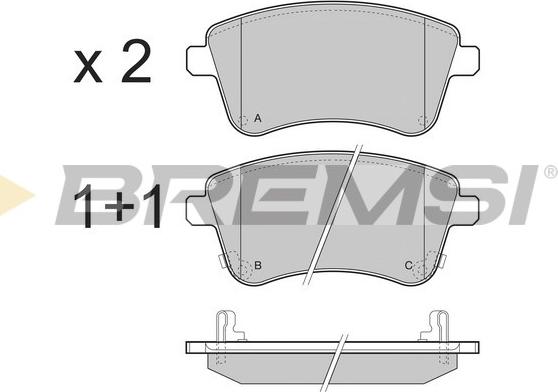 Bremsi BP3486 - Гальмівні колодки, дискові гальма autozip.com.ua