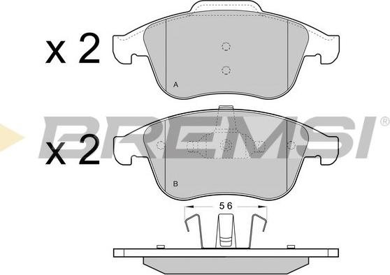 Bremsi BP3431 - Гальмівні колодки, дискові гальма autozip.com.ua