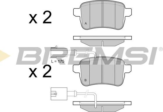 Bremsi BP3438 - Гальмівні колодки, дискові гальма autozip.com.ua