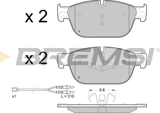 Bremsi BP3432 - Гальмівні колодки, дискові гальма autozip.com.ua