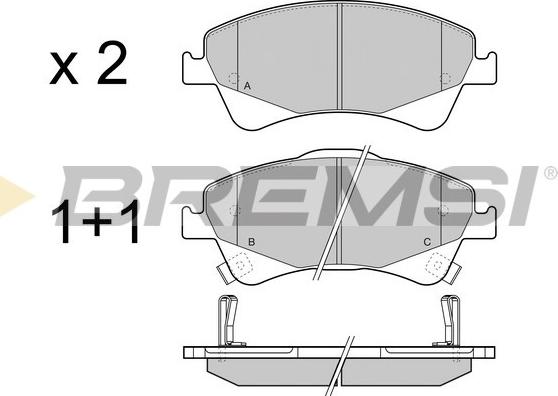 Bremsi BP3422 - Гальмівні колодки, дискові гальма autozip.com.ua