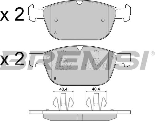 Bremsi BP3475 - Гальмівні колодки, дискові гальма autozip.com.ua