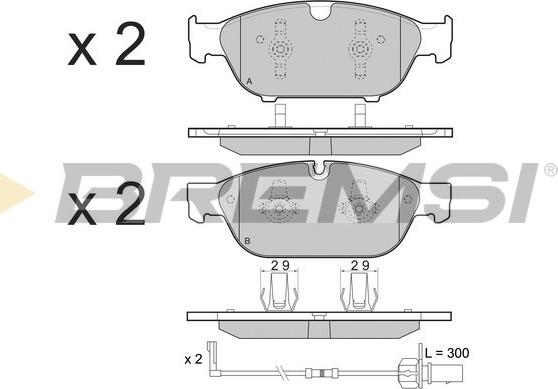 Bremsi BP3476 - Гальмівні колодки, дискові гальма autozip.com.ua