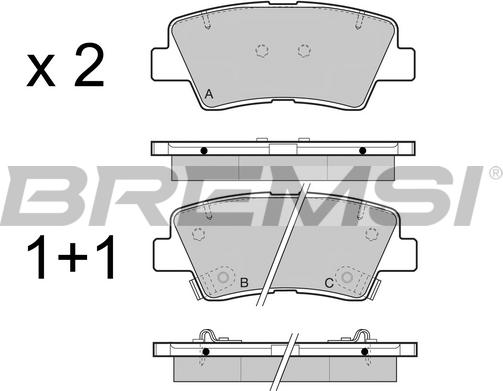 Bremsi BP3471 - Гальмівні колодки, дискові гальма autozip.com.ua