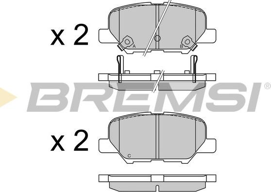 Bremsi BP3555 - Гальмівні колодки, дискові гальма autozip.com.ua